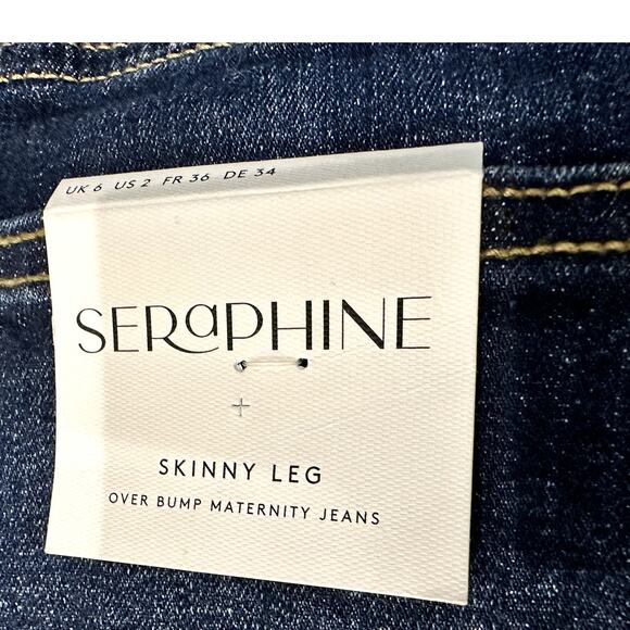 Seraphine – “Kai” Maternity Overbump Skinny Jeans (Indigo) – 2 - Picture 2 of 5